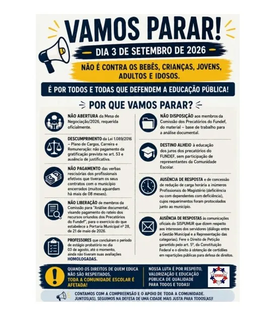 Rede municipal de Guanambi terá paralisação de professores nesta quinta-feira (3)